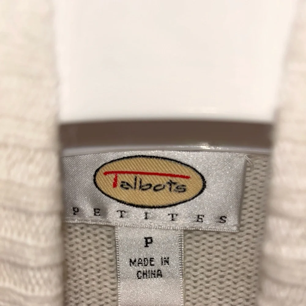 Talbots ivory sequin turtleneck sweater wool cashmere blend - Picture 7 of 9